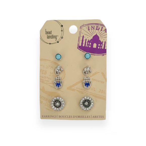 Indian Style Fancy Tops Studs Earrings - Picture 1 of 3